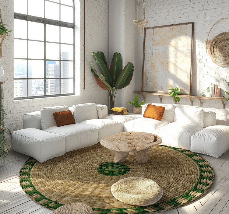 Woven round texture vinyl wood flooring - TenStickers