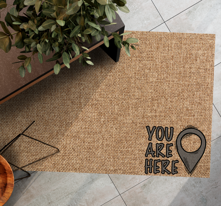 You are here minimalist vinyl rug - TenStickers