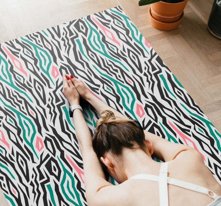 Zebra pattern animal print vinyl rug - TenStickers