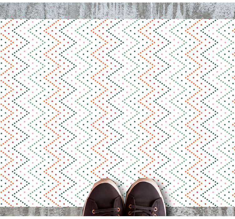 Zigzag with dots patterns living room rug - TenStickers