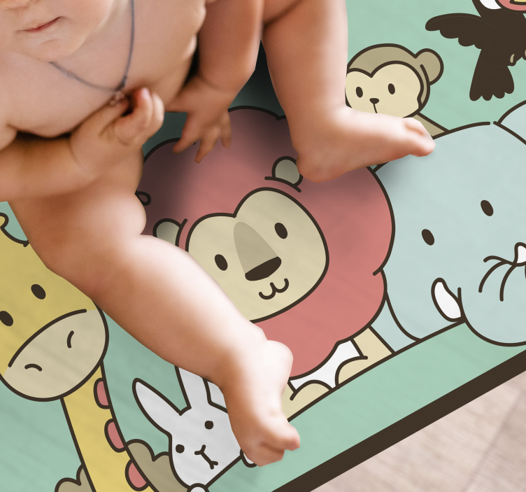 Zoo Handtufted animal print vinyl rug - TenStickers