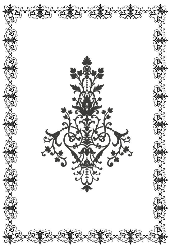 Aged damask white vinyl rug - TenStickers