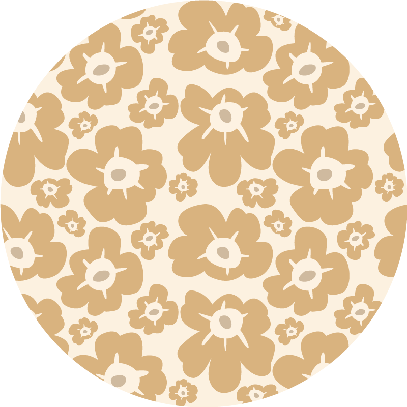 Beige poppies flower vinyl rug - TenStickers