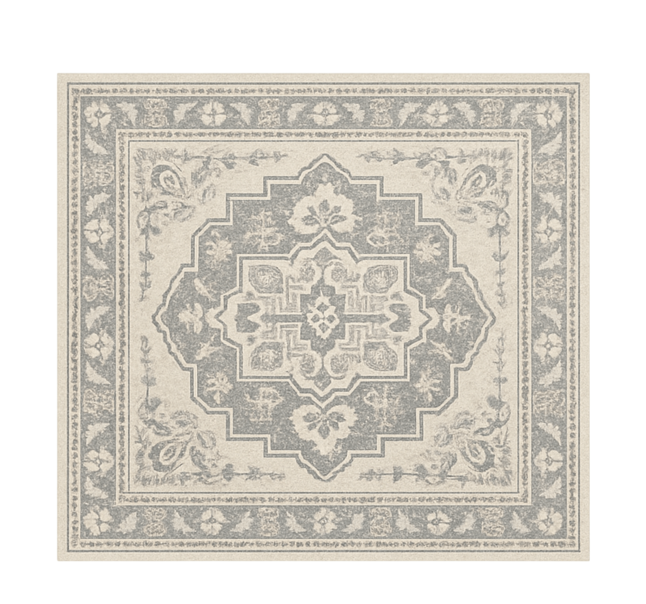 Beige elegant tiles living room vinyl rug - TenStickers