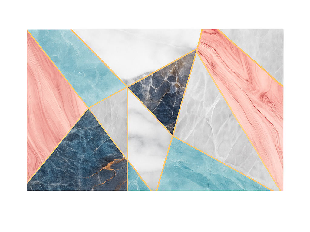 Colorful geometric design marble vinyl rug - TenStickers