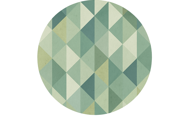 Geometric triangles design green vinyl rug - TenStickers