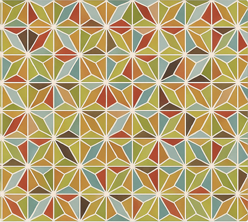 Kaleidoscopic Geometric Tile dining room vinyl rug - TenStickers
