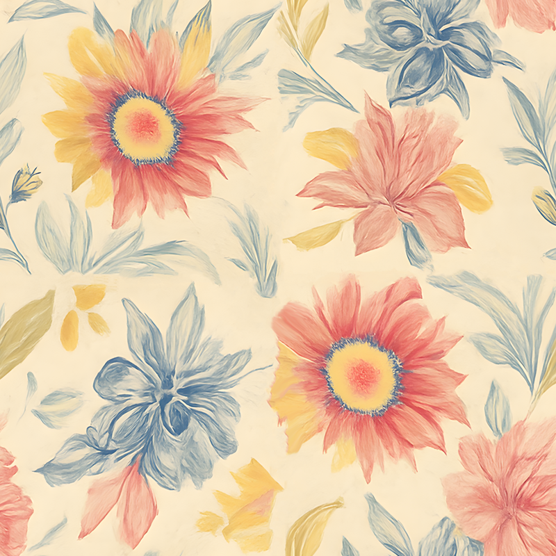 Floral burst kitchen vinyl rug - TenStickers