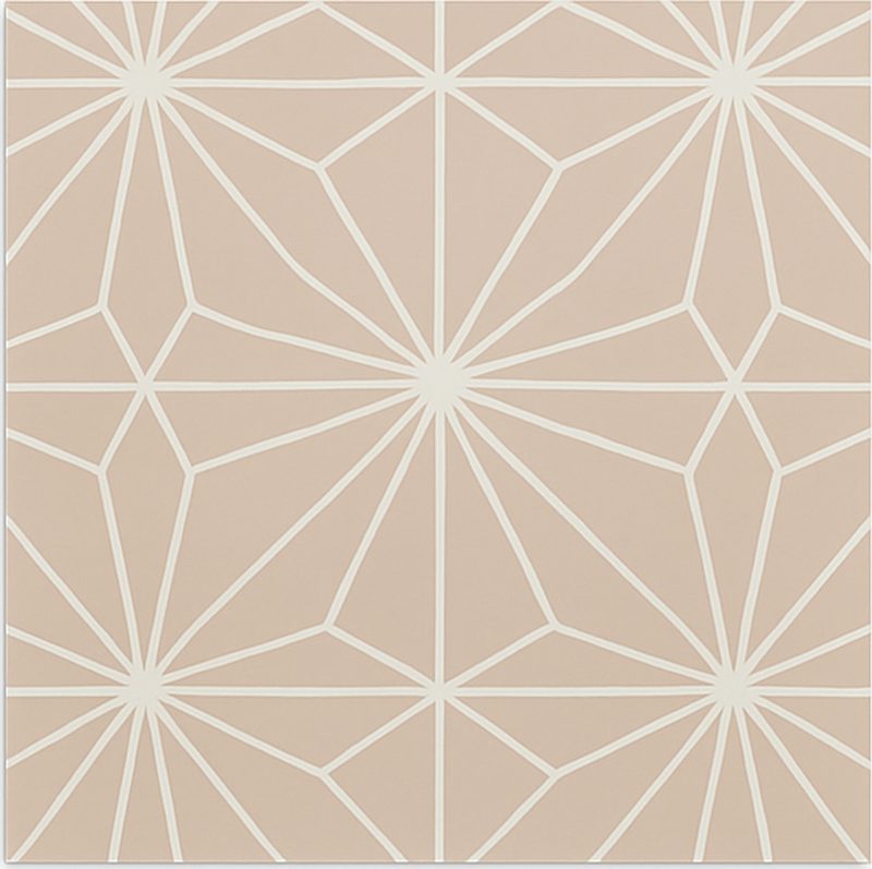 Kitchen vinyl rug in beige stars pattern - TenStickers