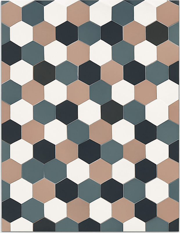 Kitchen vinyl rug with modern hexagonal design - TenStickers