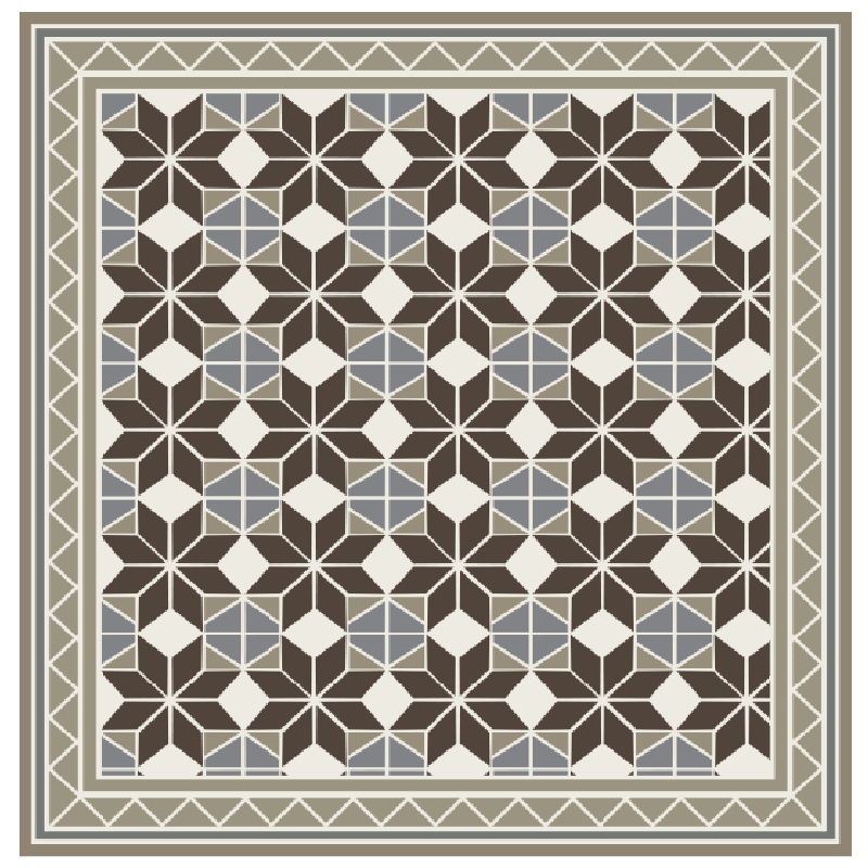 Living room vinyl rug rustic starburst design - TenStickers