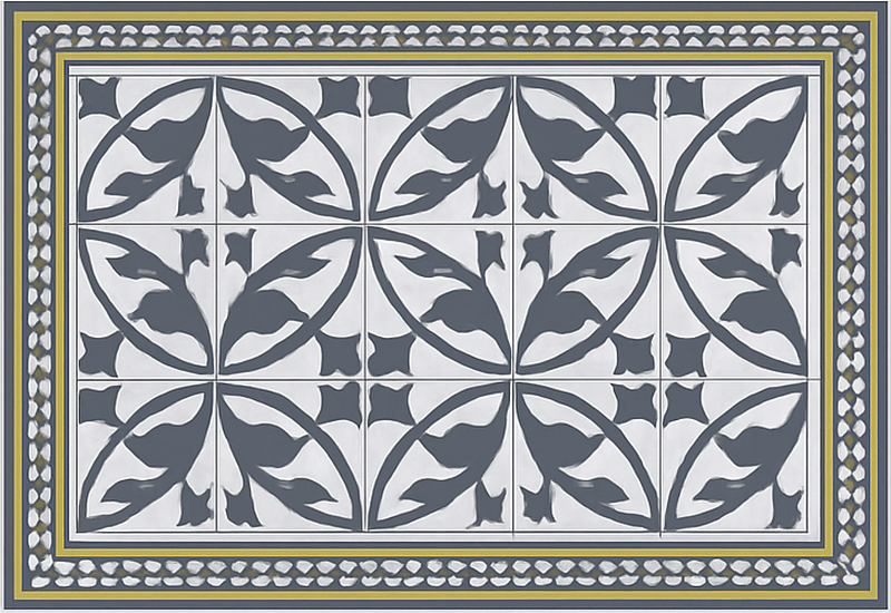 Living room vinyl rug with encaustic design - TenStickers