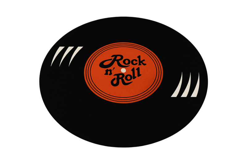 Circular vinyl rug rock and roll vinyl record - TenStickers