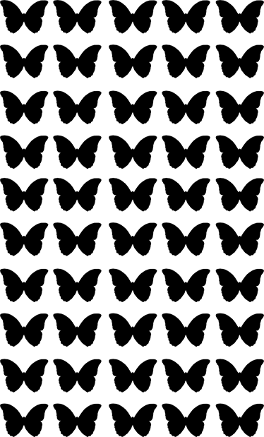 Animal vinyl rug with black flying butterflies - TenStickers
