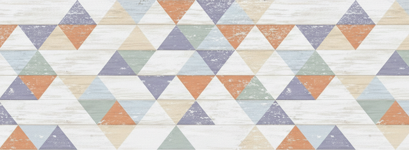 Kitchen vinyl rug in pastel timber triangles - TenStickers