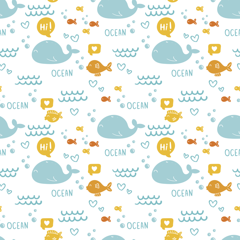 Colorful and joyful ocean animal vinyl rug - TenStickers