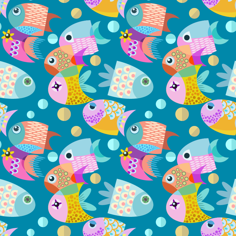Animal vinyl rug fish for kids - TenStickers