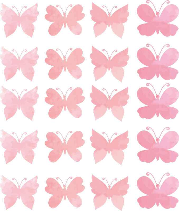 Pink butterflies design animal vinyl rug - TenStickers