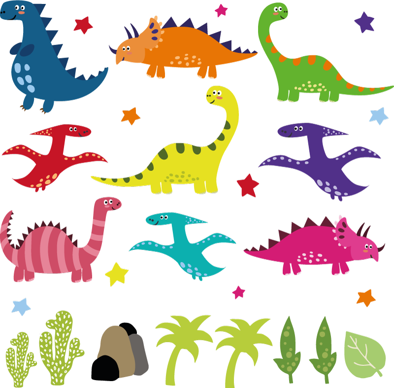 Animal vinyl rug nordic dinosaur colorful design - TenStickers