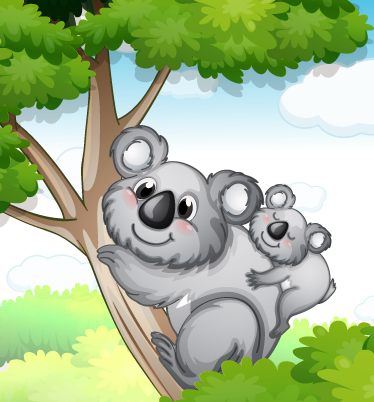 Animal vinyl rug mother and baby koala - TenStickers