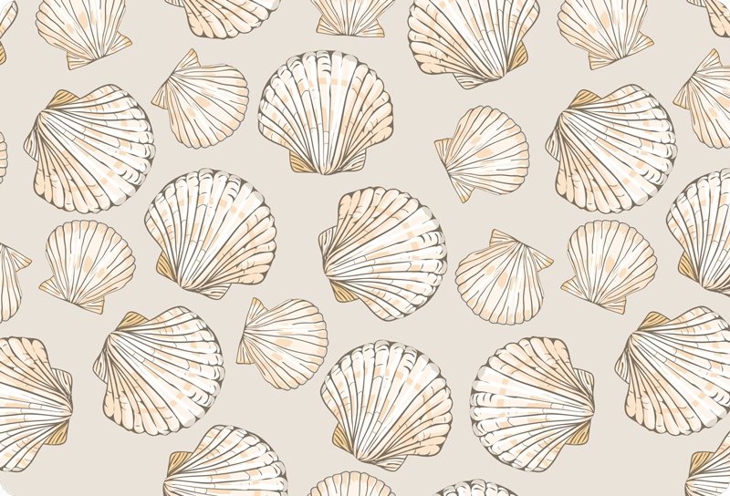 Animal vinyl rug big and small seashells - TenStickers