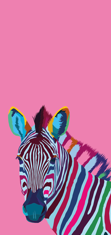 Animal vinyl rug zebra pop art design - TenStickers