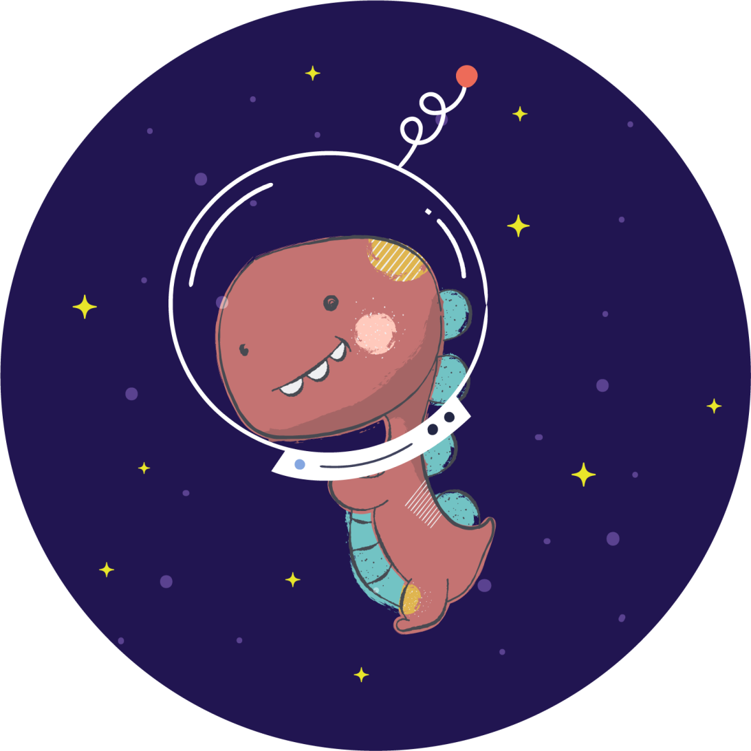 Animal vinyl rug space t-rex - TenStickers