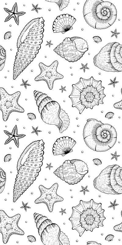 Marine life and seashells animal vinyl rug - TenStickers