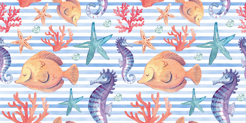 Animal vinyl rug sea life design - TenStickers