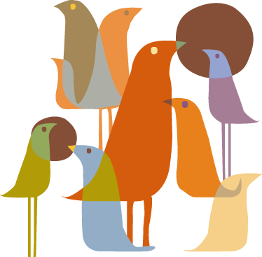 Animal vinyl rug in minimalist bird design - TenStickers