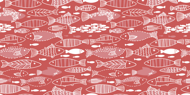 Many fish under sea animal vinyl rug - TenStickers