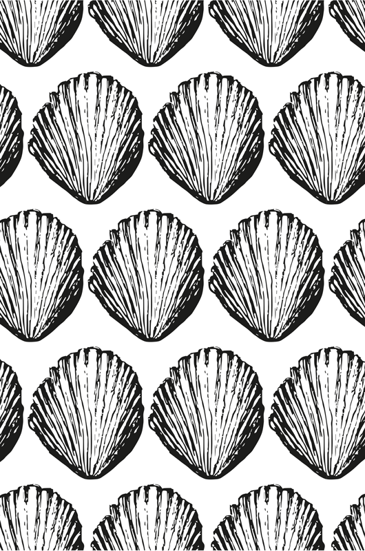 Animal vinyl rug with retro seashell pattern - TenStickers