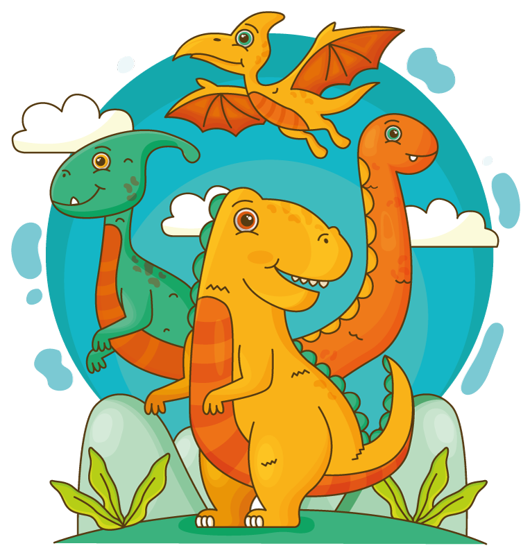 Dinosaurs in the jungle animal vinyl rug - TenStickers