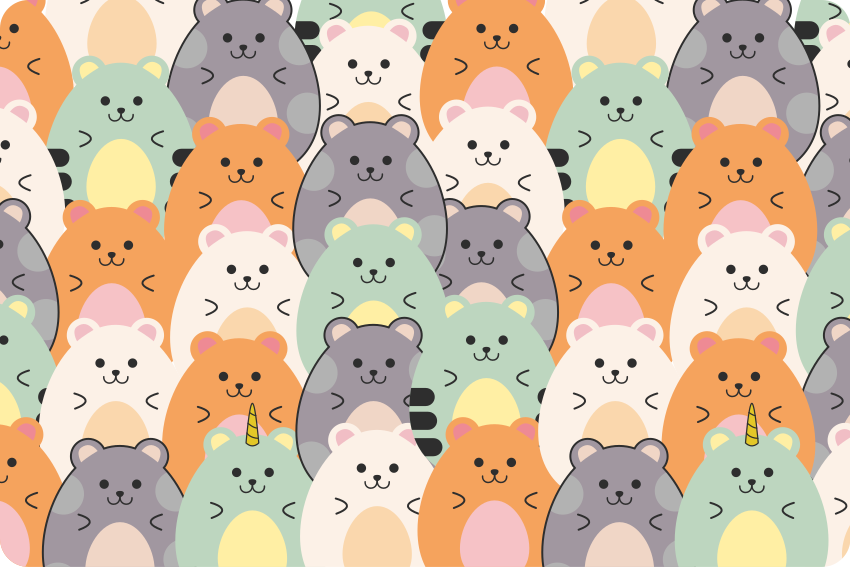 Animal vinyl rug with multicolored hamsters eating - TenStickers
