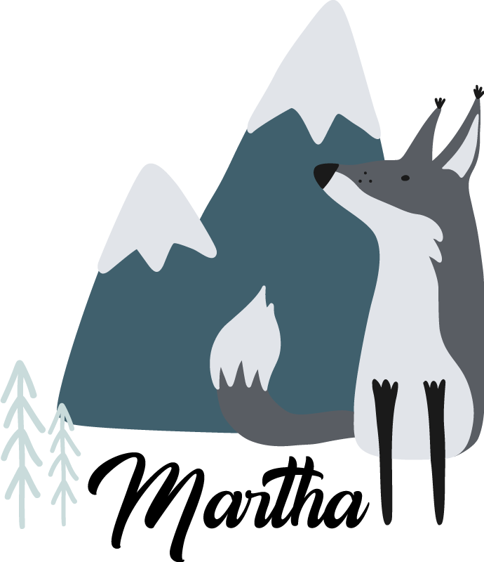 Animal vinyl rug nordic snow fox custom design - TenStickers