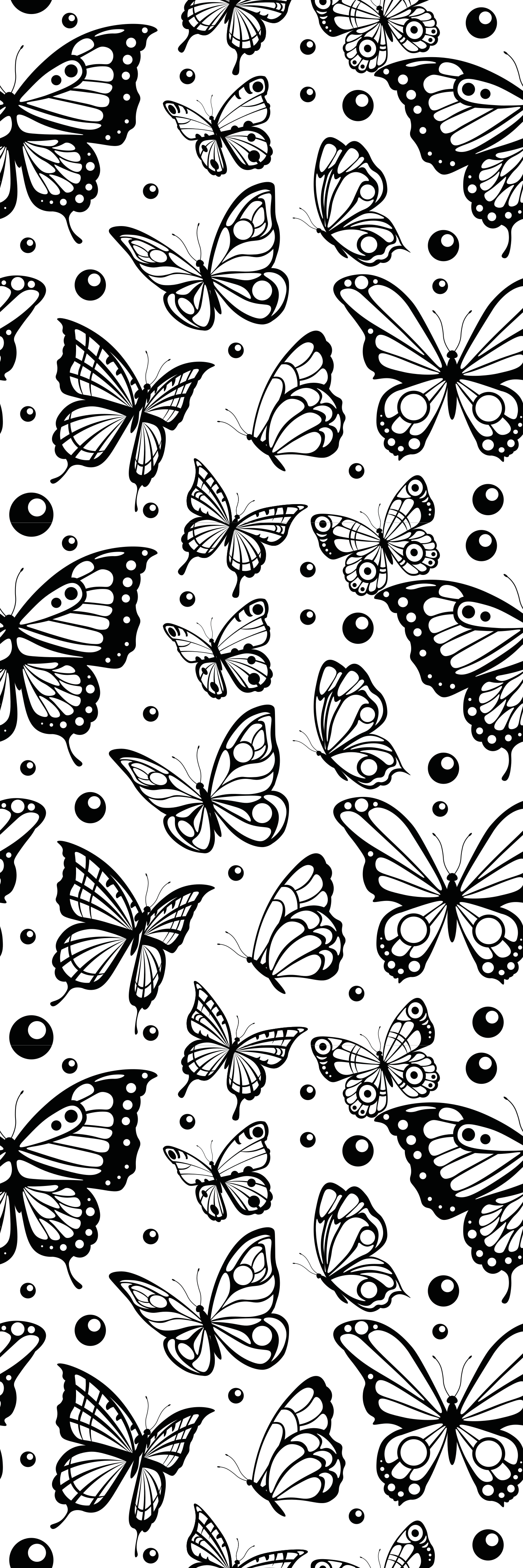 Monocolor butterflies and dots animal vinyl rug - TenStickers