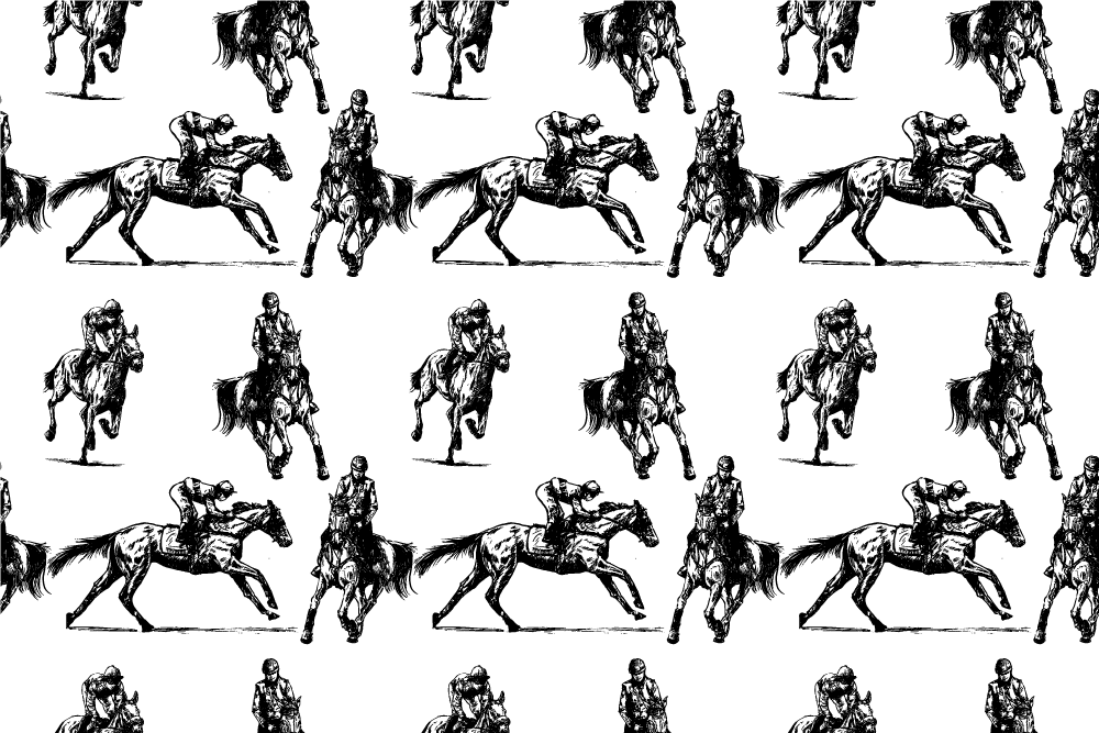 Animal vinyl rug black and white horse pattern - TenStickers