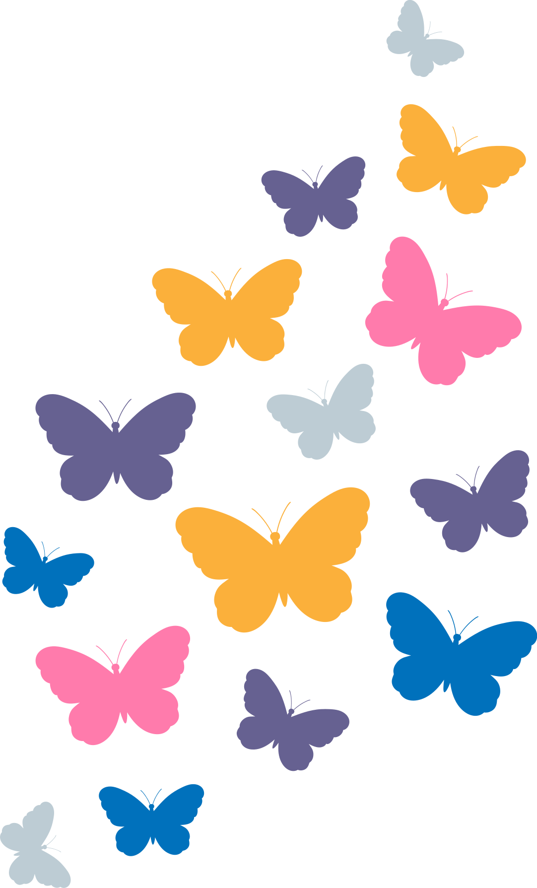 Animal vinyl rug with multicolor butterflies flying - TenStickers