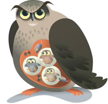 Mother owl animal vinyl rug - TenStickers