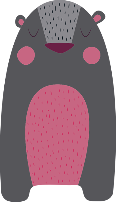 Animal vinyl rug grey bear for kids - TenStickers