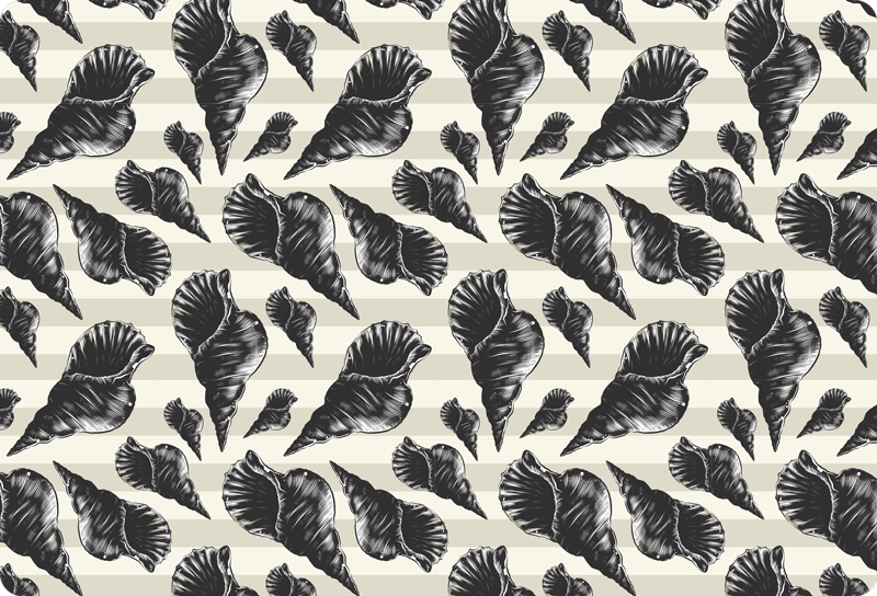 Hand drawn seashell vintage animal vinyl rug - TenStickers