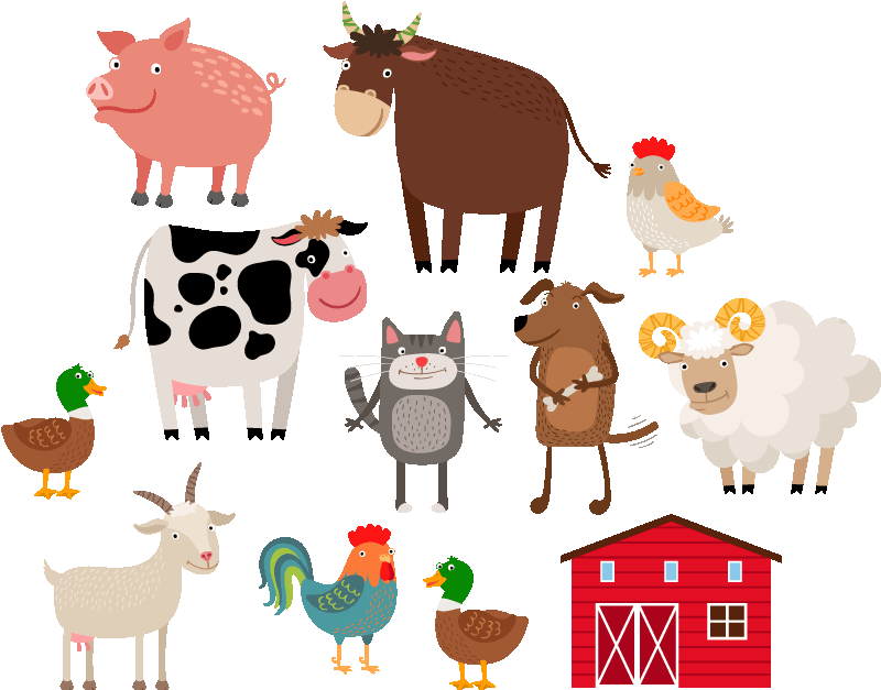 Farm set animal vinyl rug - TenStickers