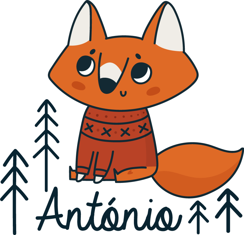 Animal vinyl rug nordic fox personalized - TenStickers