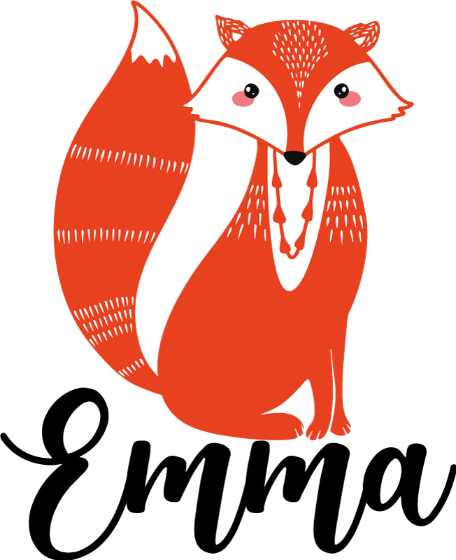 Nordic fox personalized animal vinyl rug - TenStickers