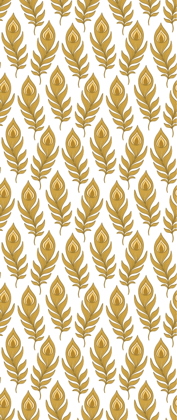 Blue turkey with golden flowers animal vinyl rug - TenStickers