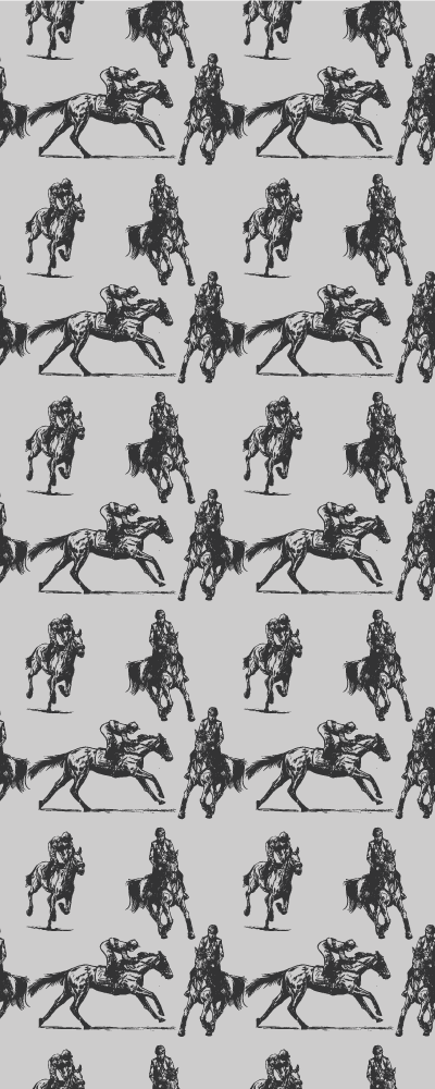 Animal vinyl rug featuring gray horses in poses - TenStickers