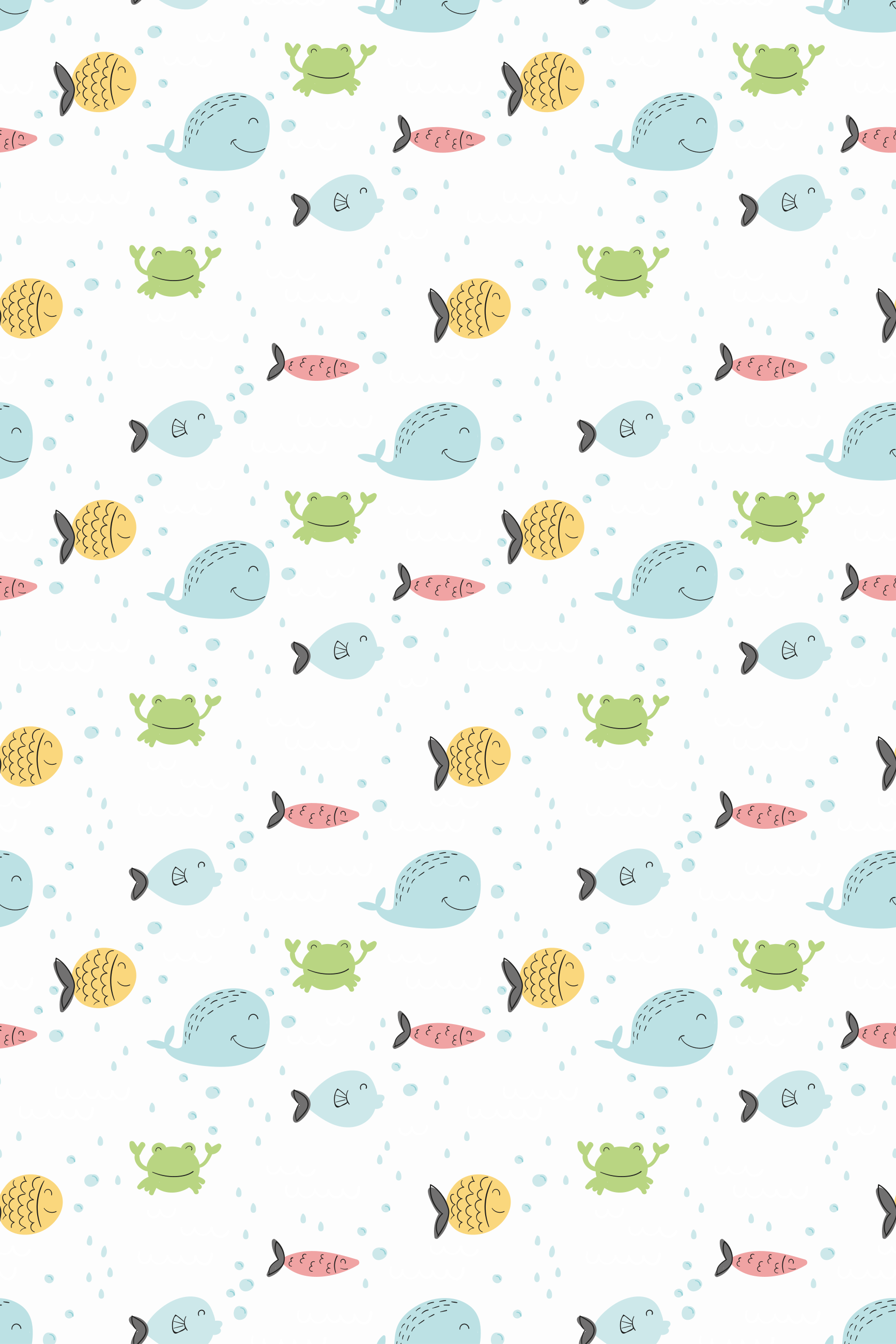 Animal vinyl rug with colorful fish on white background - TenStickers