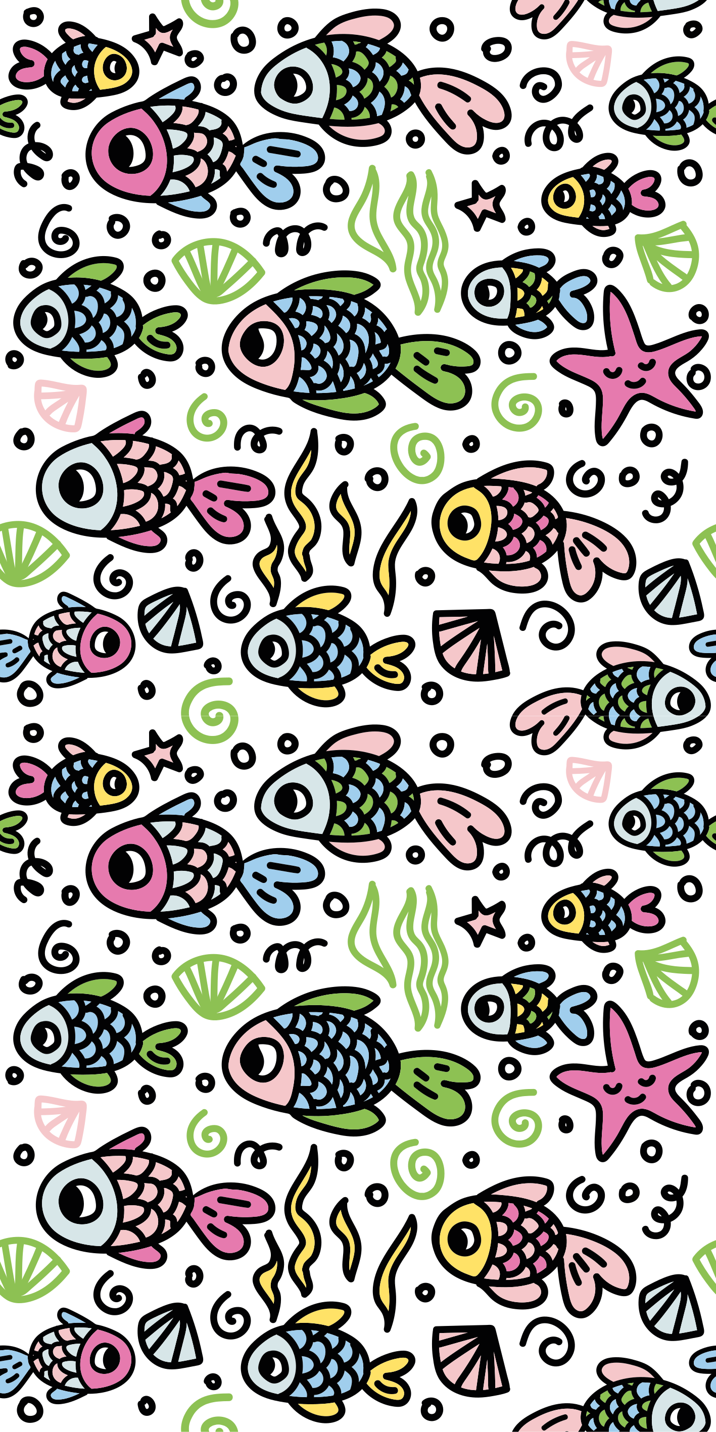 Animal vinyl rug with multicolored fish pattern - TenStickers