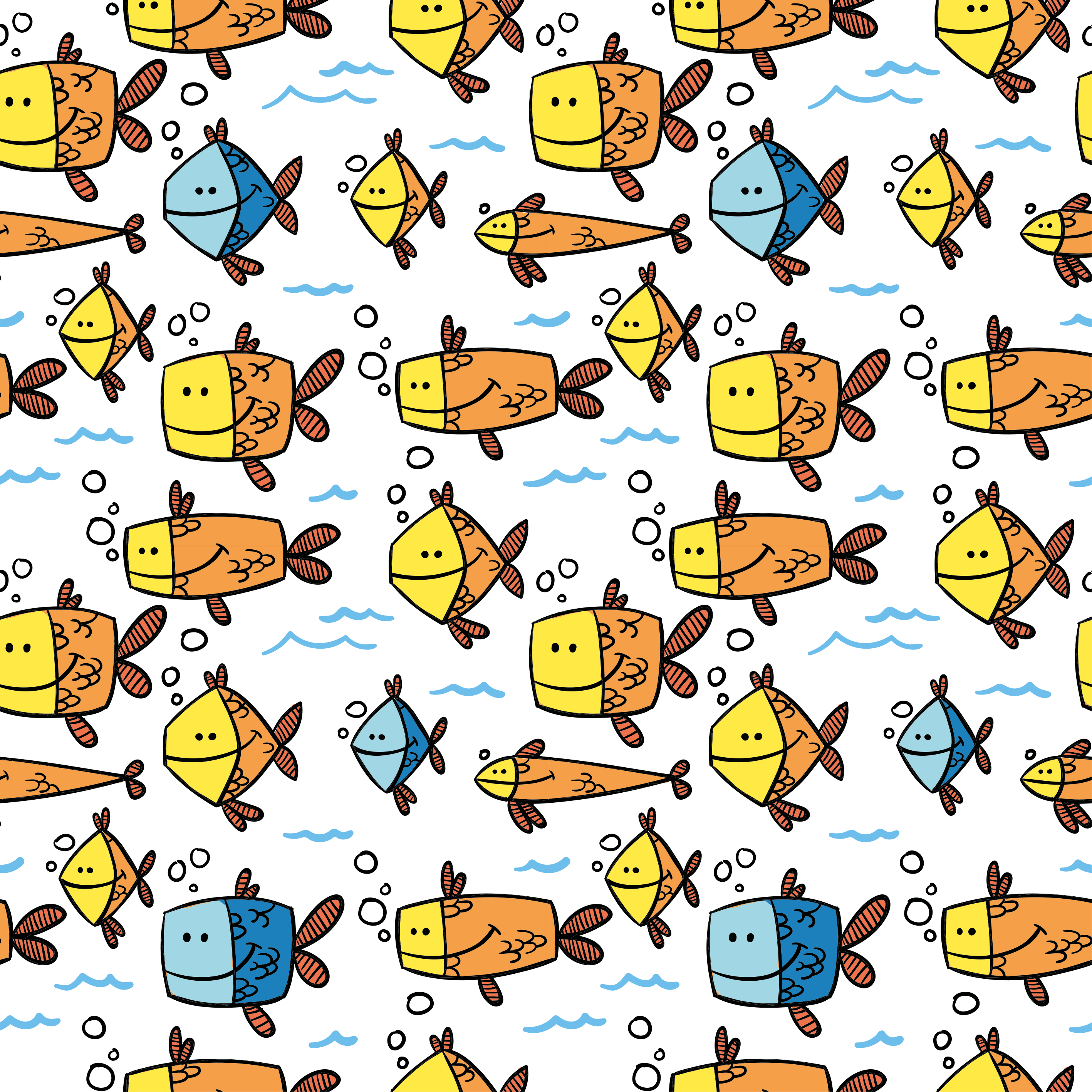 Multicolor fish kids style animal vinyl rug - TenStickers