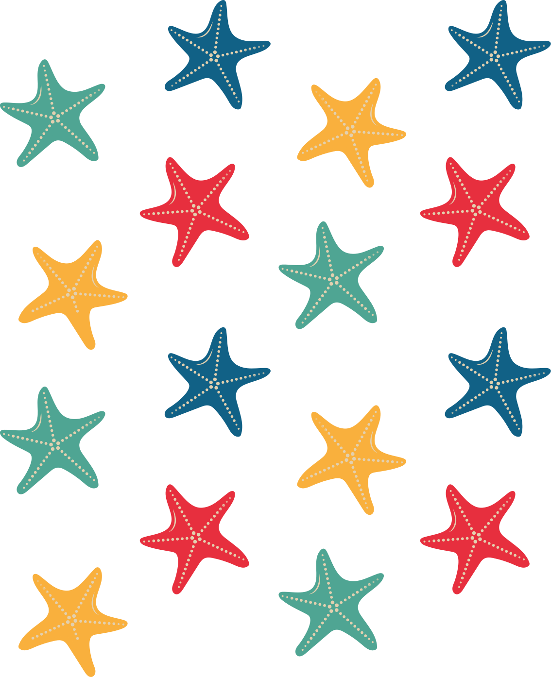 Colorful starfish animal vinyl rug - TenStickers